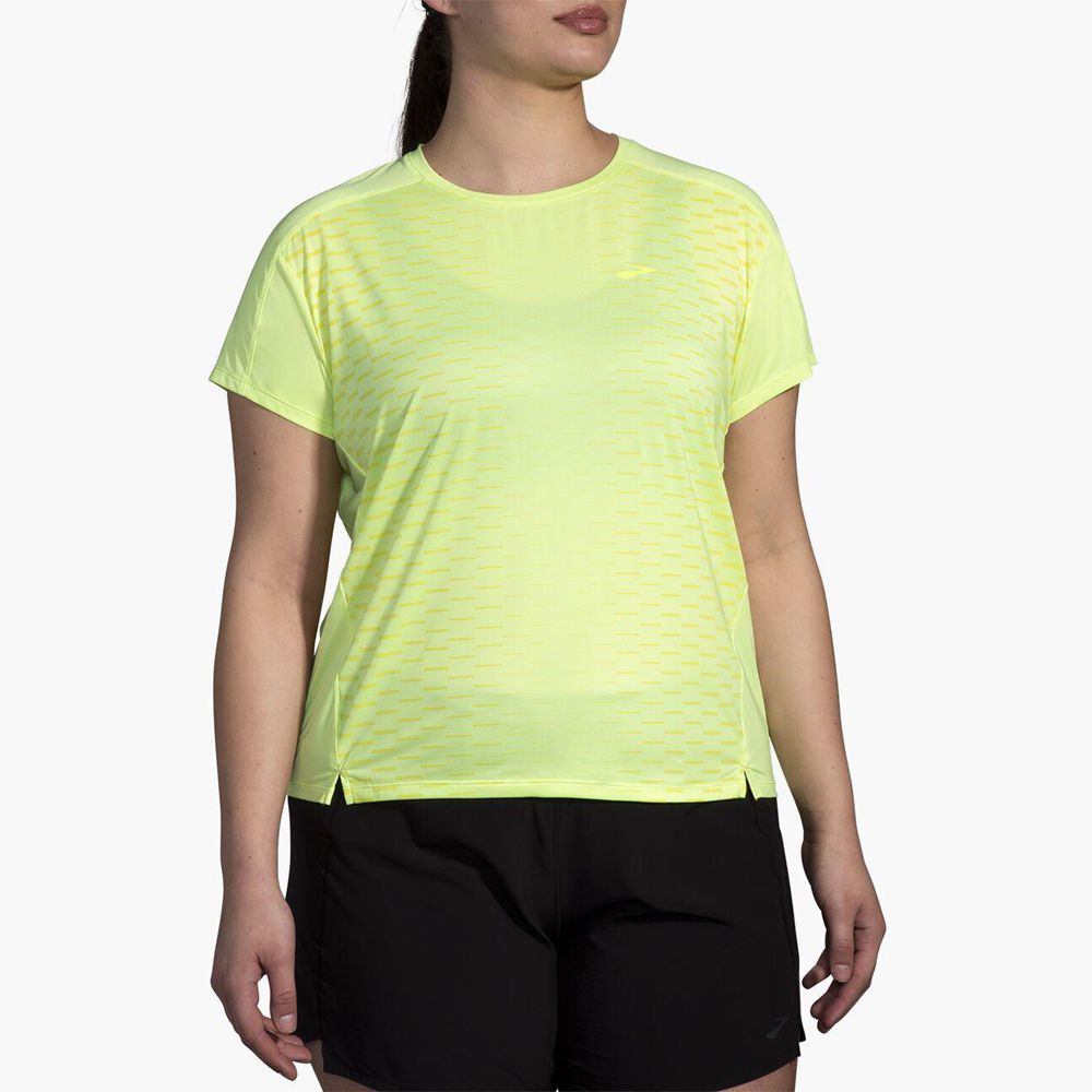 Green Brooks Womens Sprint Free Short Sleeve 2.0 T-Shirt | CRD-249780