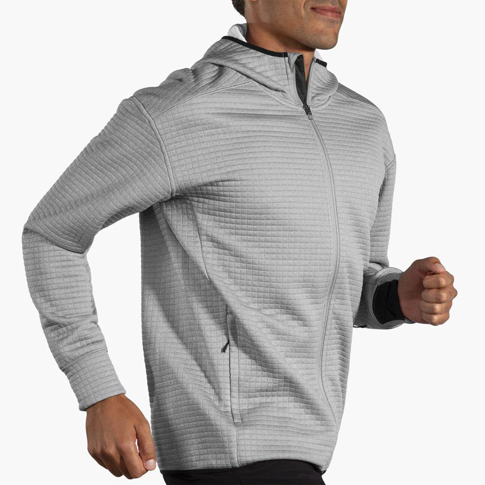 Grey Brooks Mens Activate Midweight Hoodie Top | LUM-963817