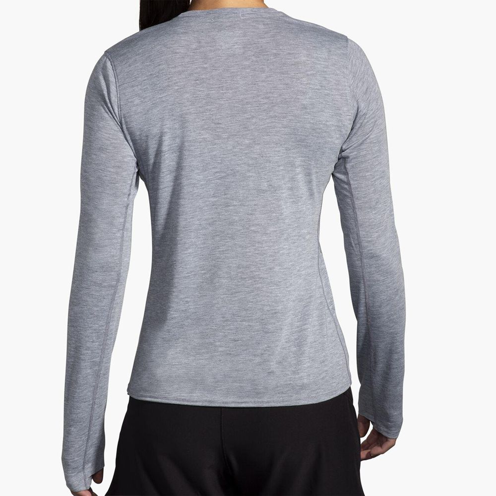 Grey Brooks Womens Distance Long Sleeve 3.0 T-Shirt | UGJ-581236