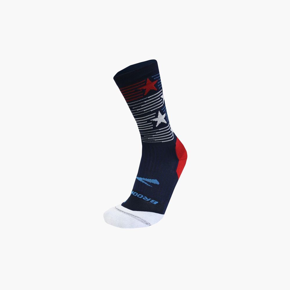 Navy Brooks Mens Ghost Lite Crew Socks | NLP-640783