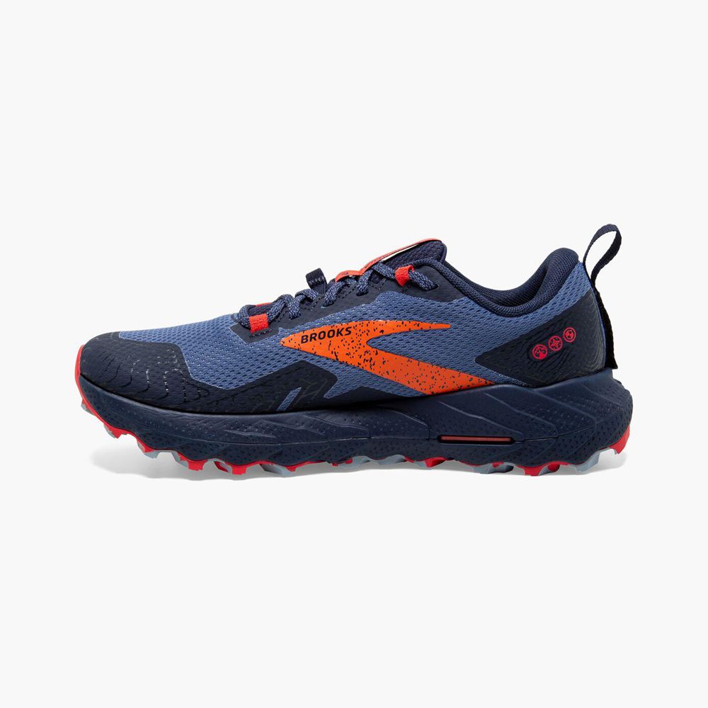 Navy Brooks Womens Cascadia 17 GTX Trail Running Shoes | VKQ-974356