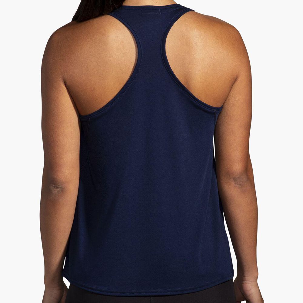 Navy Brooks Womens Distance 3.0 Tank Top | LJQ-467230