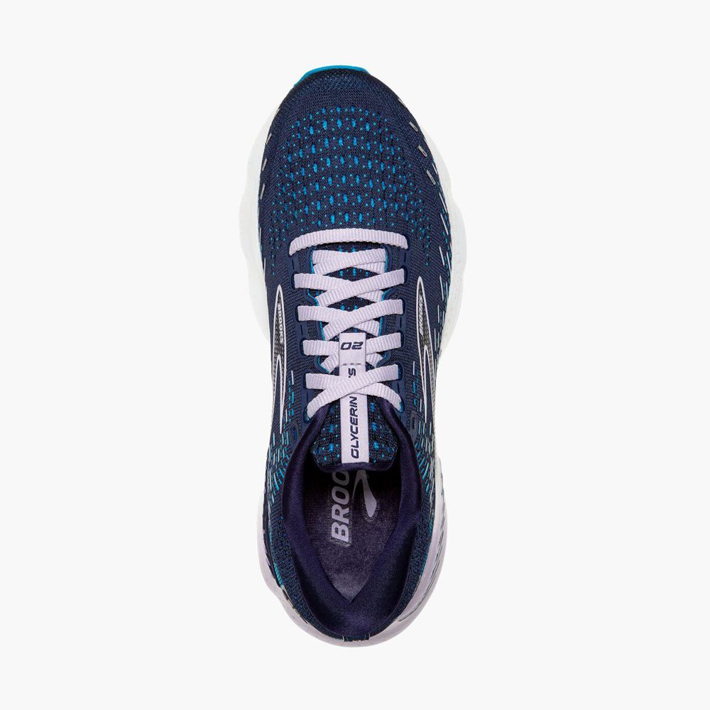 Navy Brooks Womens Glycerin GTS 20 Running Shoes | RLZ-158496