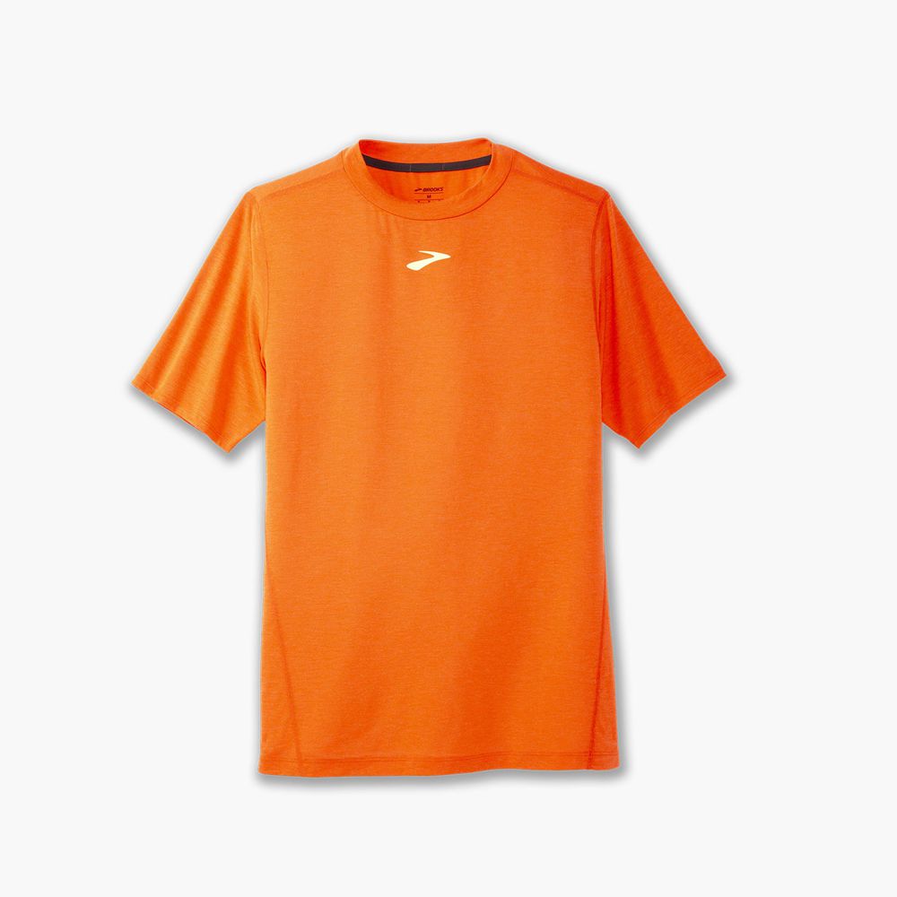 Orange Brooks Mens High Point Short Sleeve T-Shirt | RCO-047629