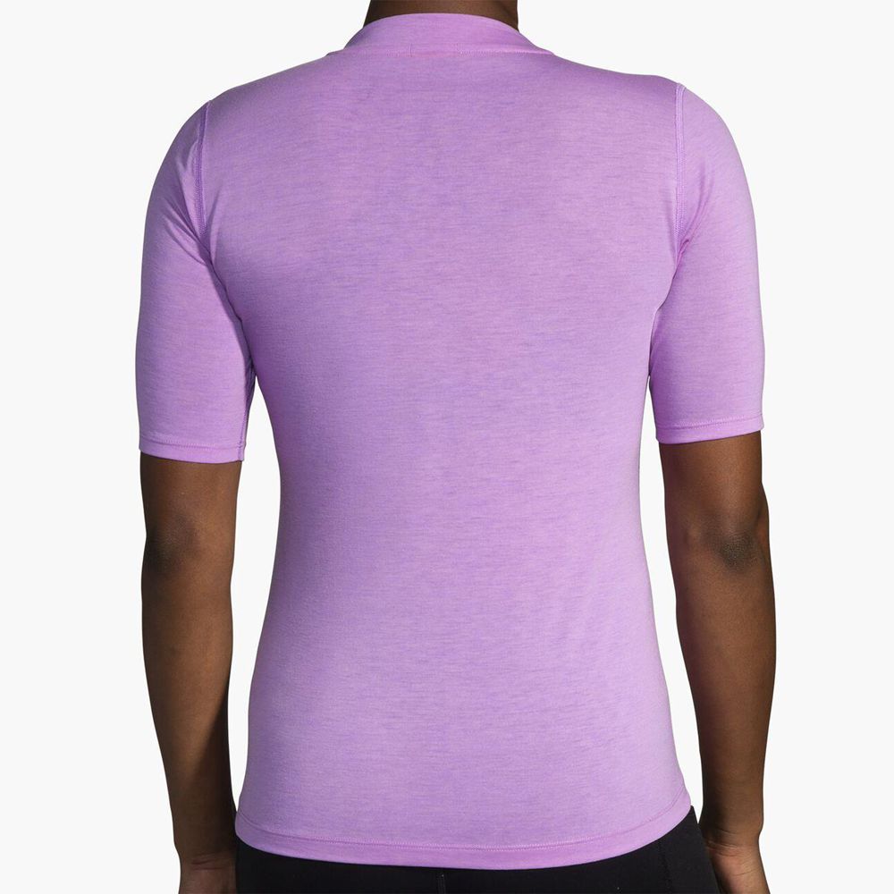 Purple Brooks Womens High Point Short Sleeve T-Shirt | NPX-602971