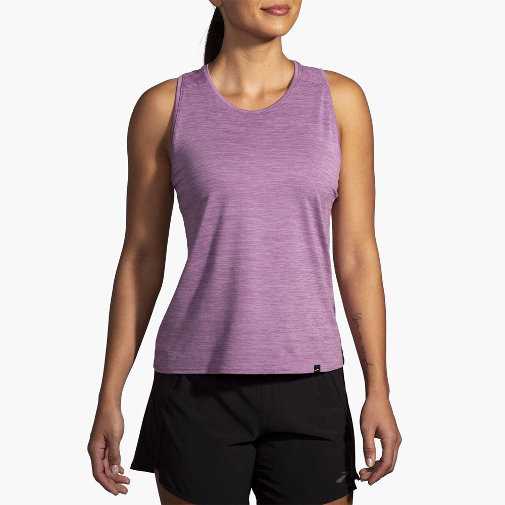 Purple Brooks Womens Luxe Tank Top | JBT-120496