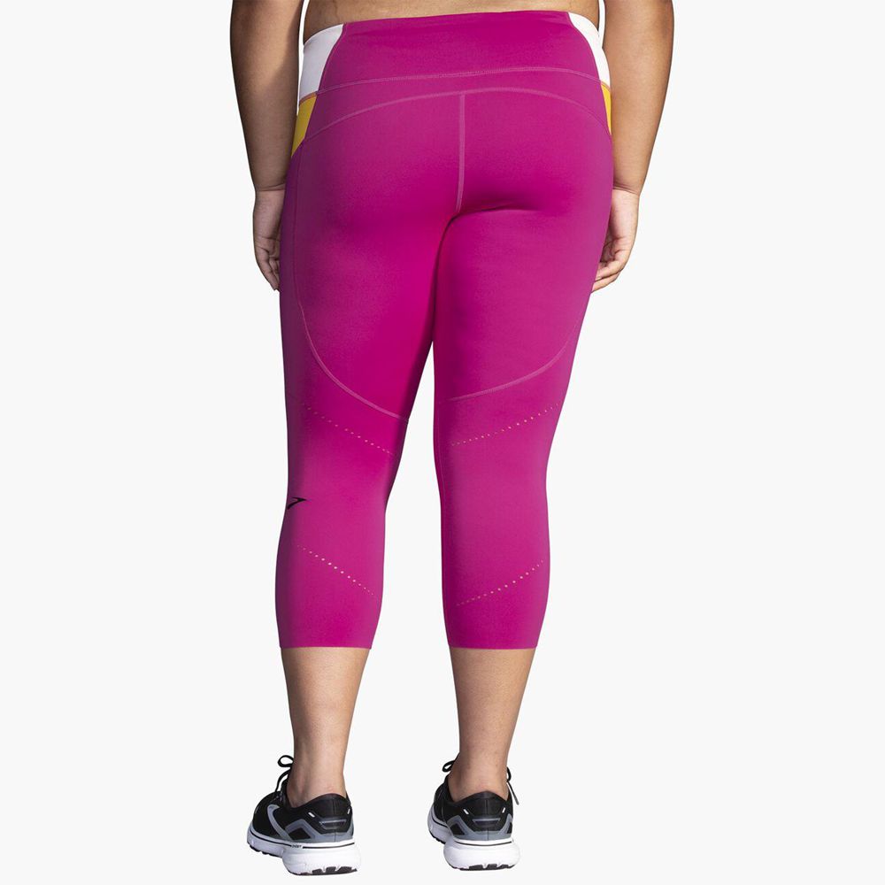 Purple Brooks Womens Method 3/4 Tight Pants | BRO-243876