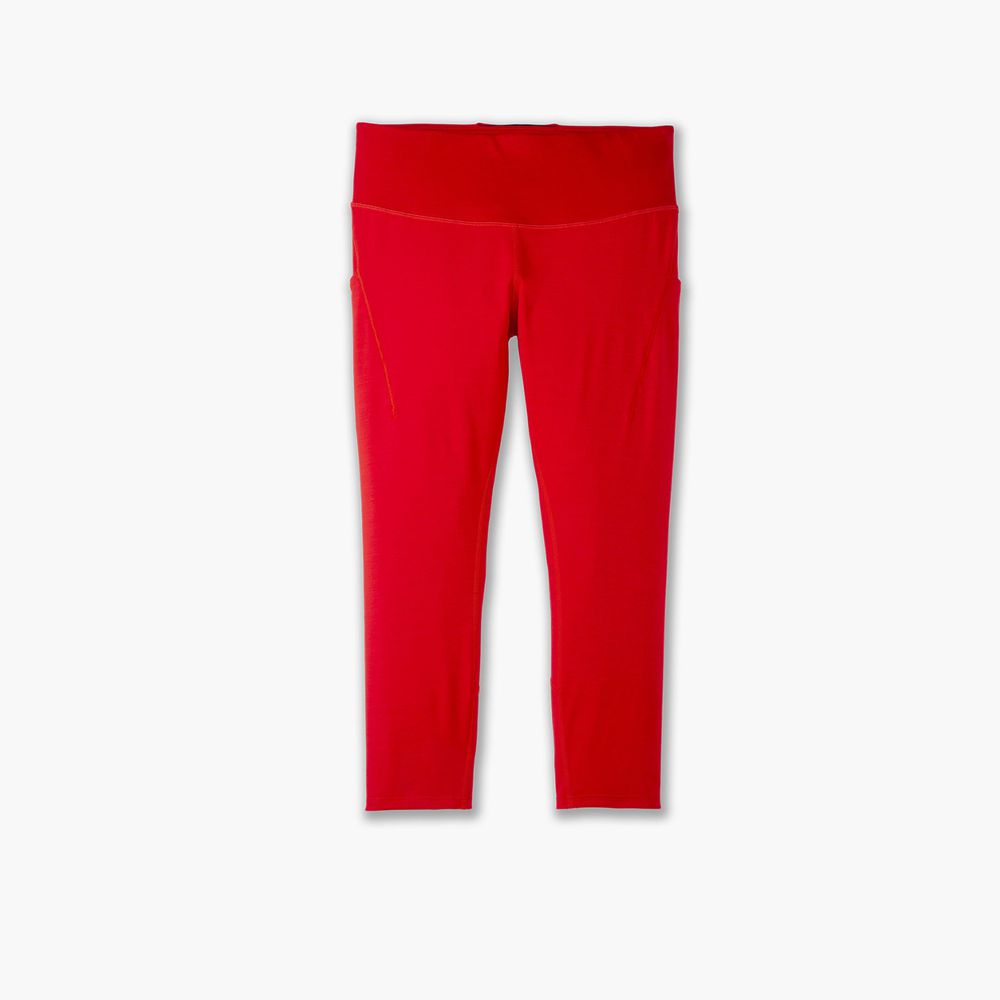 Red Brooks Womens Spark Capri Pants | VXJ-759361