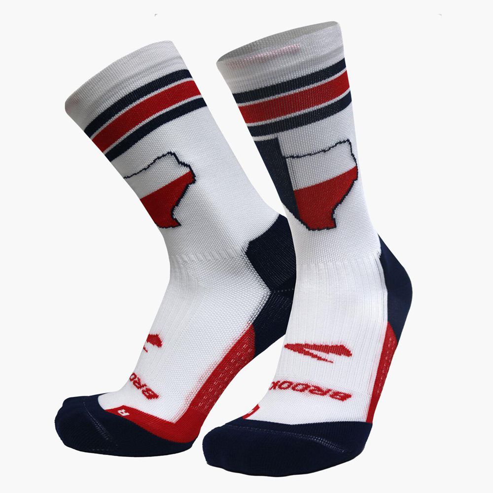 White Brooks Mens Ghost Crew Socks | MWZ-125786