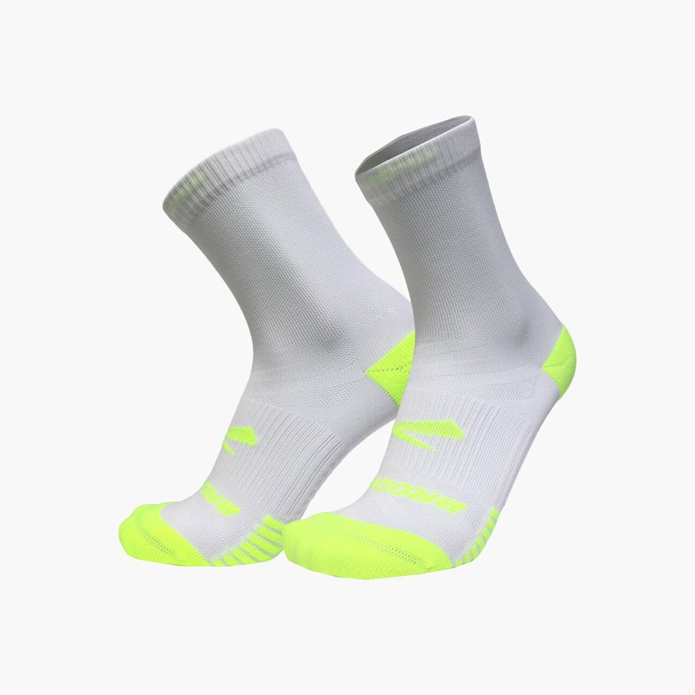 White Brooks Mens Ghost Lite Crew 2-Pack Socks | TYE-961243