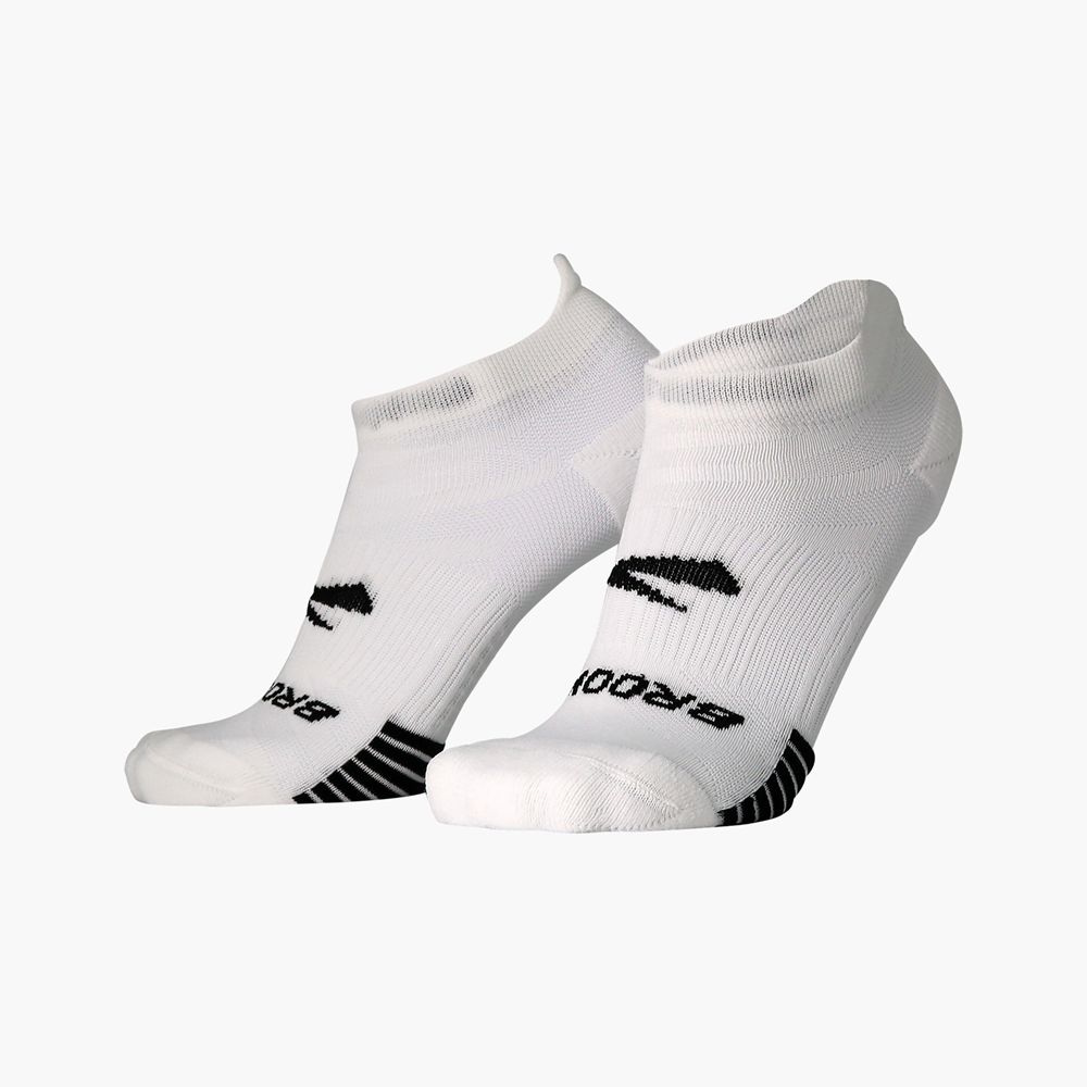 White Brooks Mens Ghost Lite No Show 2-Pack Socks | CDE-702591