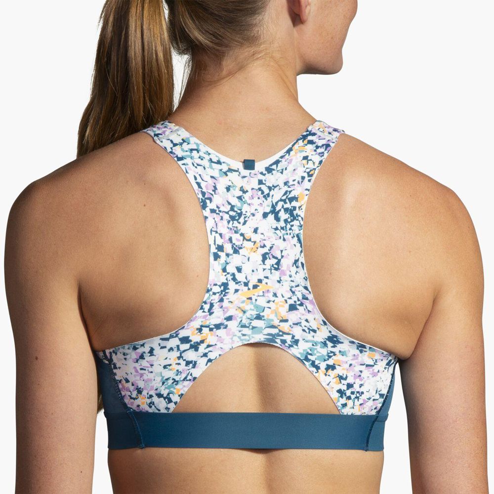 White Brooks Womens 3 Pocket Sports Bra | OSU-570489