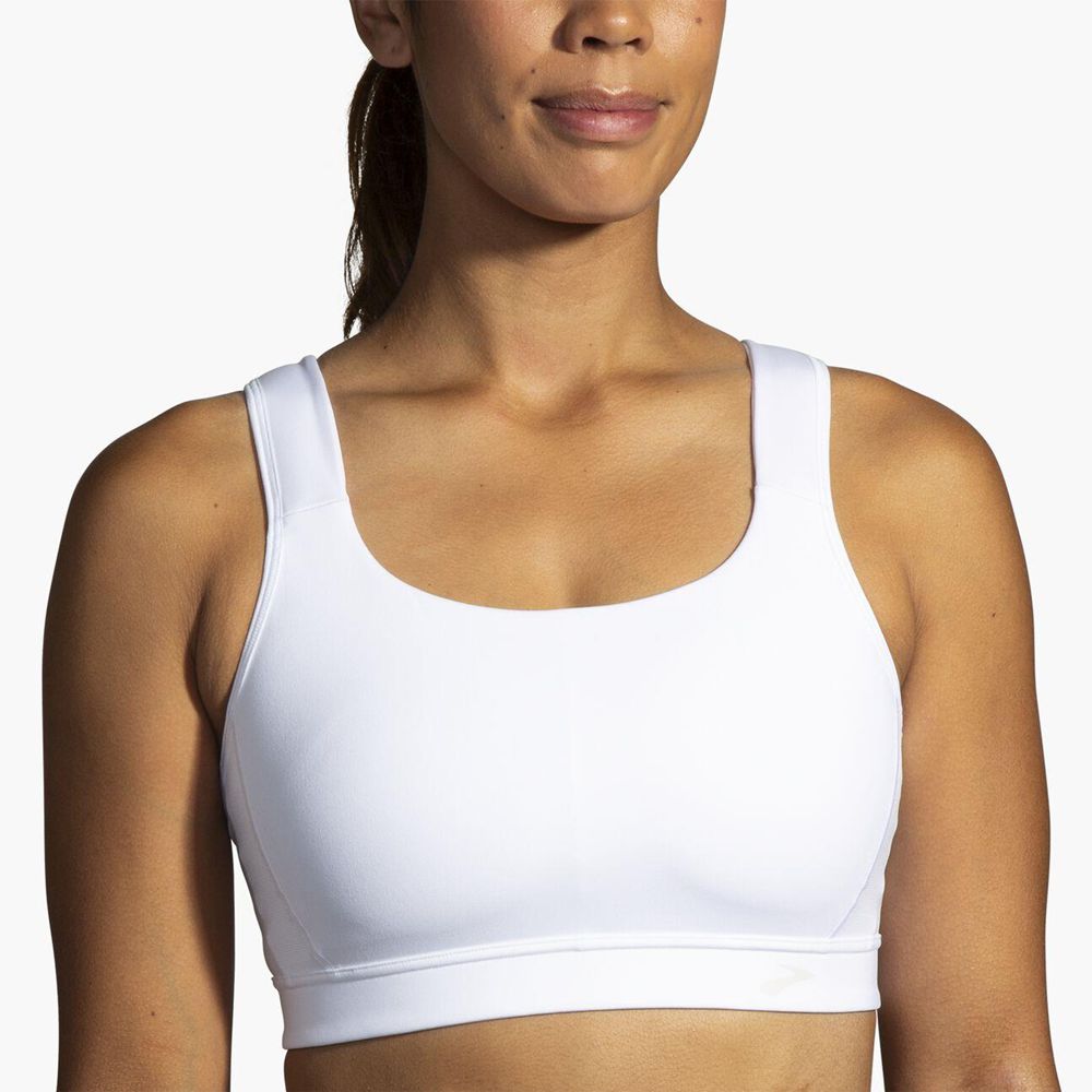 White Brooks Womens Convertible 2.0 Sports Bra | JVC-568132