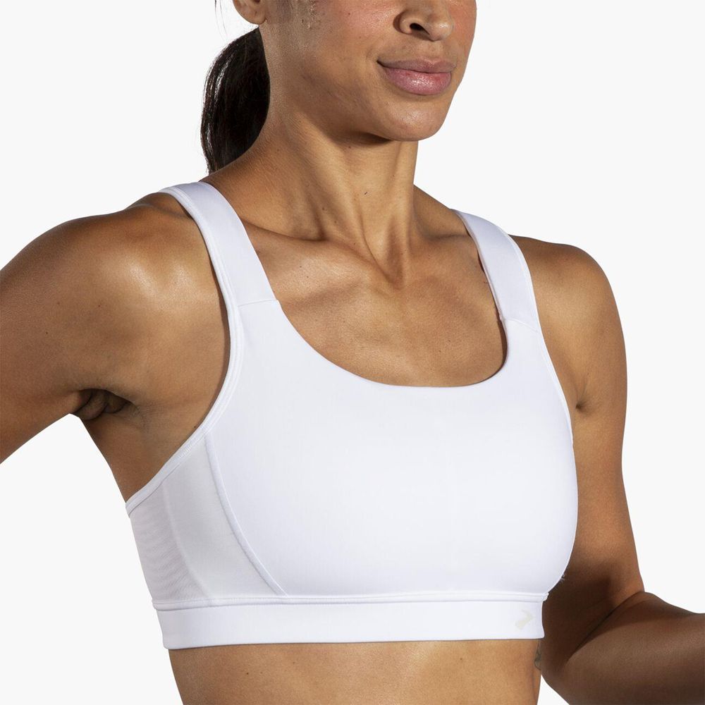 White Brooks Womens Convertible 2.0 Sports Bra | JVC-568132