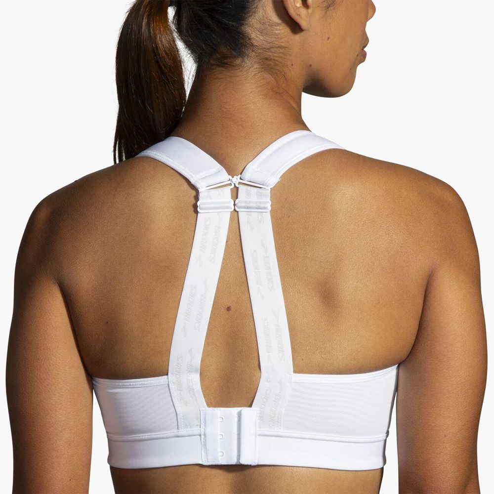 White Brooks Womens Convertible 2.0 Sports Bra | JVC-568132