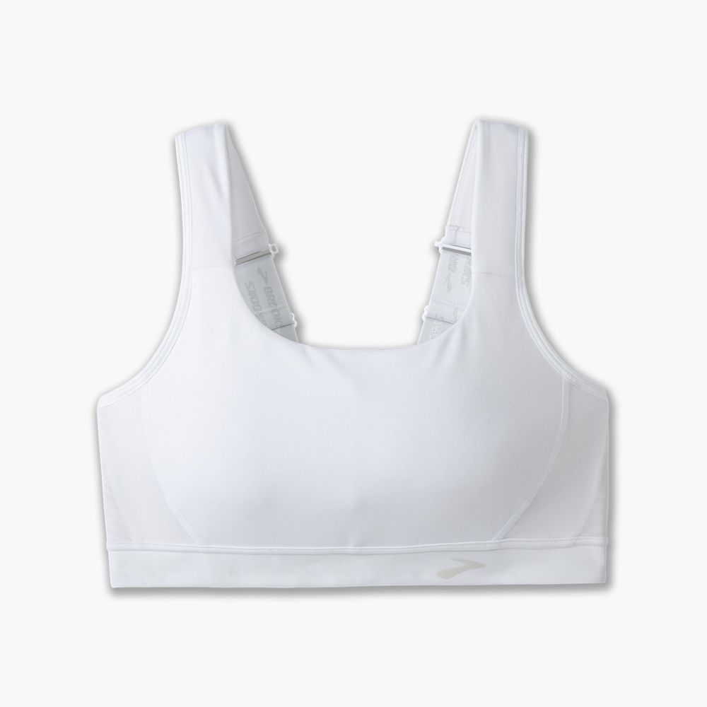 White Brooks Womens Convertible 2.0 Sports Bra | JVC-568132