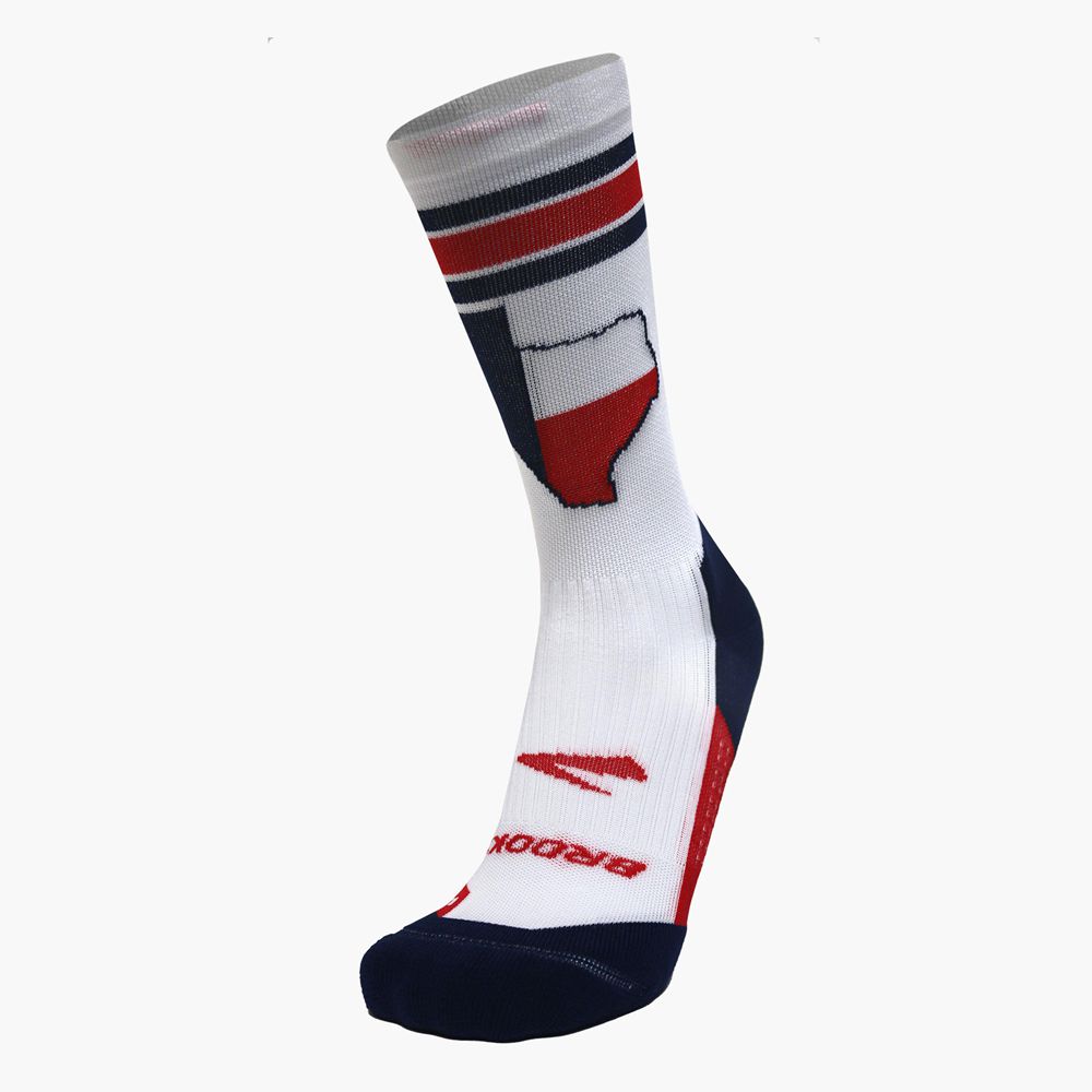 White Brooks Womens Ghost Crew Socks | OKX-596720