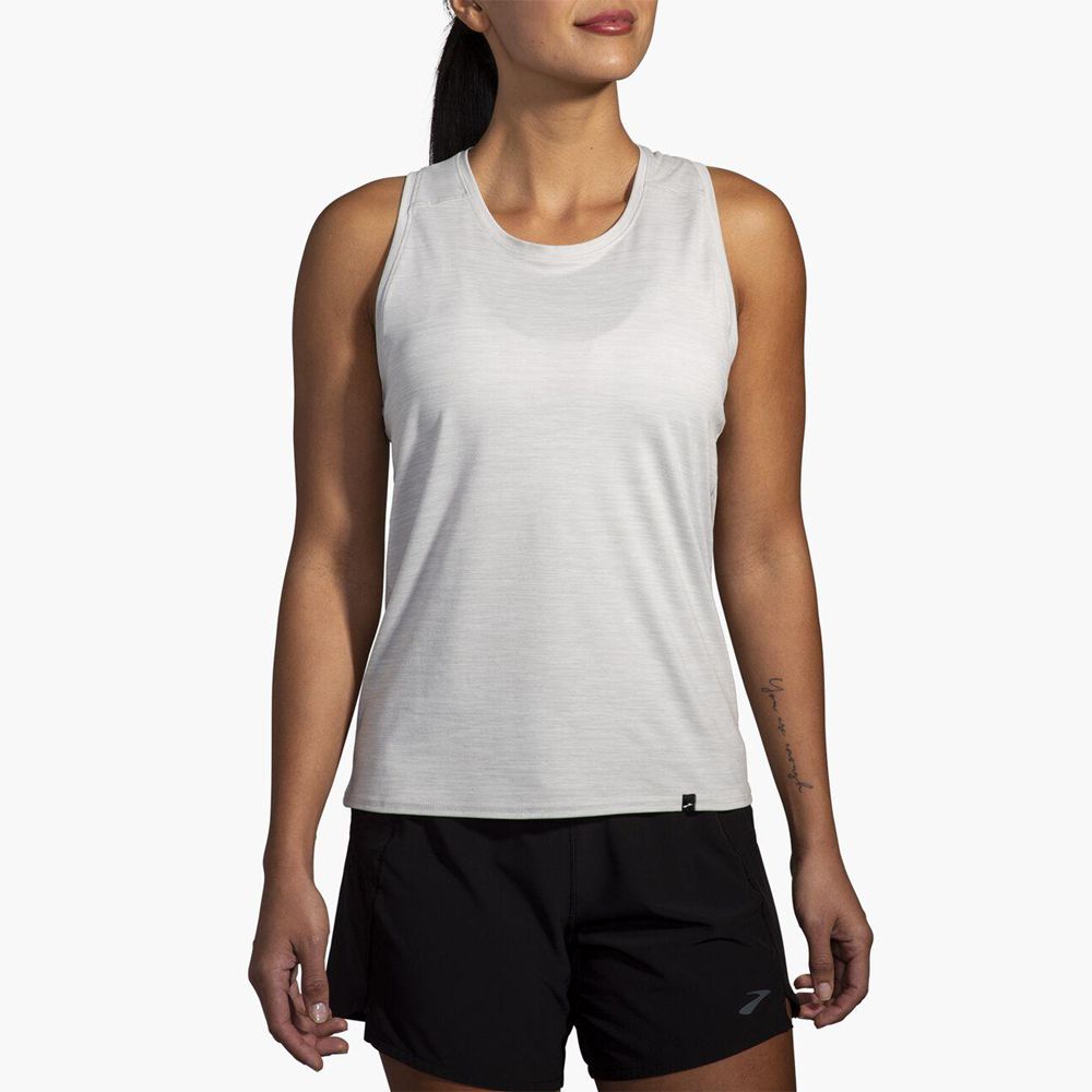 White Brooks Womens Luxe Tank Top | BTI-103529