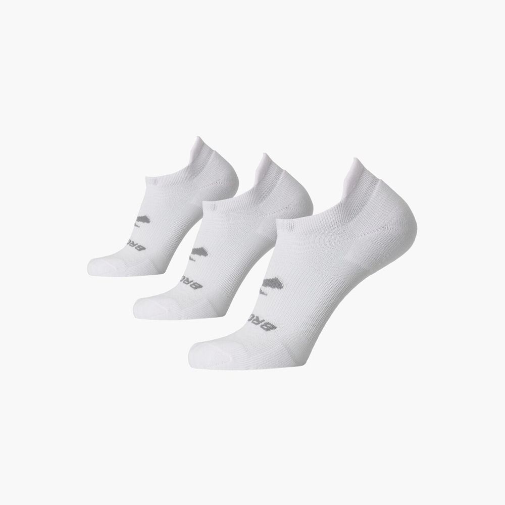 White Brooks Womens Run-In No Show 3-Pack Socks | RLW-581346