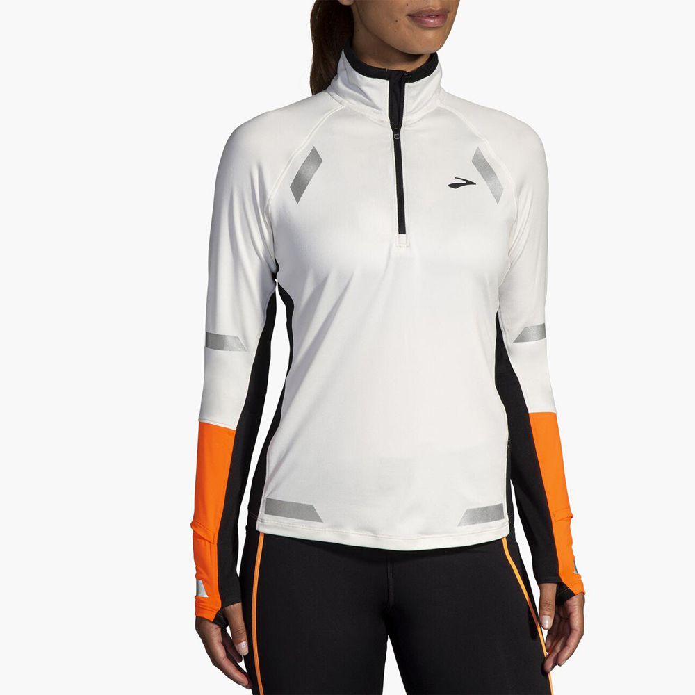 White Brooks Womens Run Visible 1/2 Zip 2.0 Top | YWQ-968472