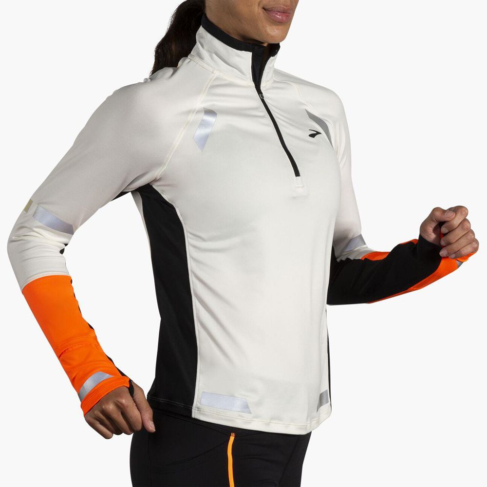 White Brooks Womens Run Visible 1/2 Zip 2.0 Top | YWQ-968472